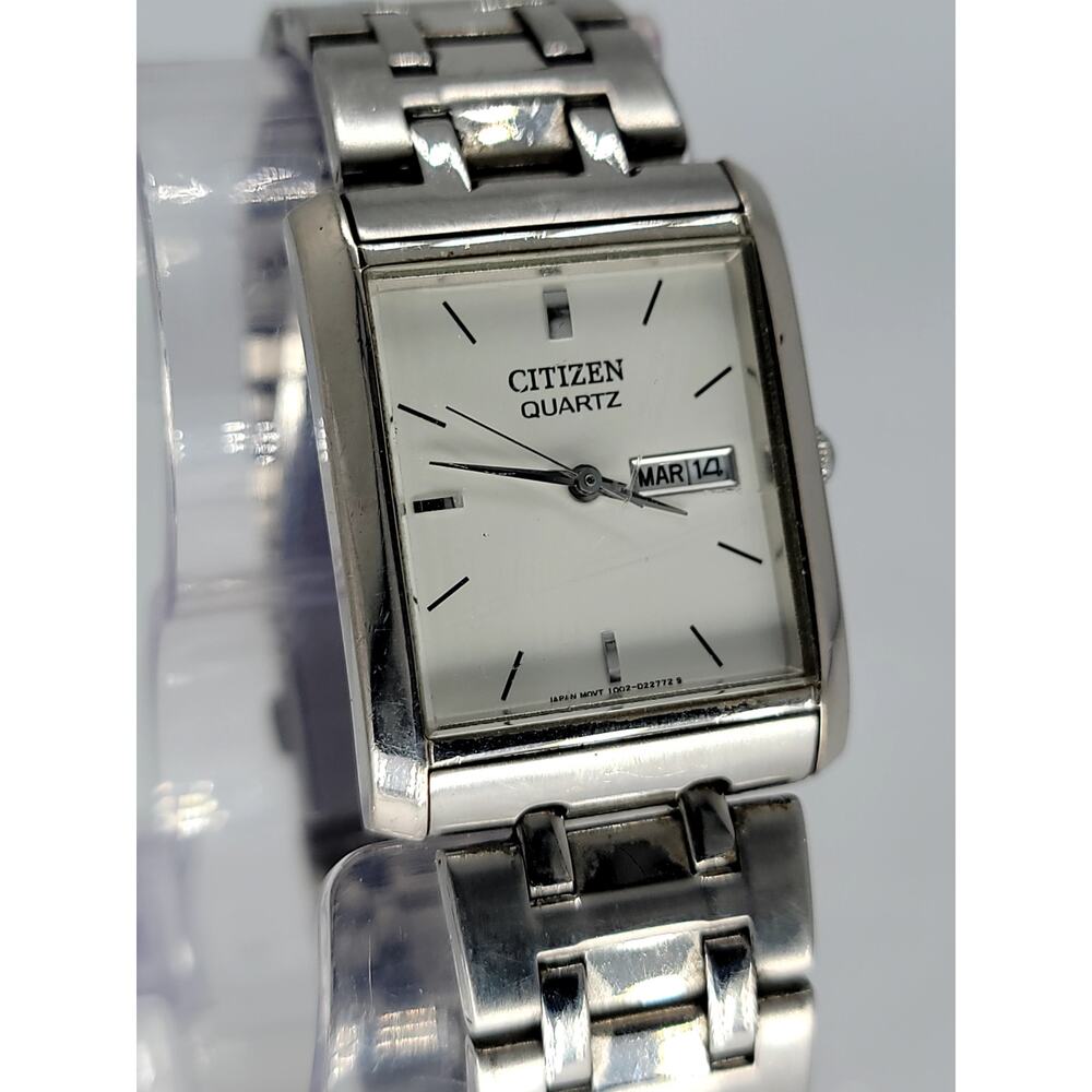 _silver Rectangular Citizen Quartz Watch With Whi… - image 4